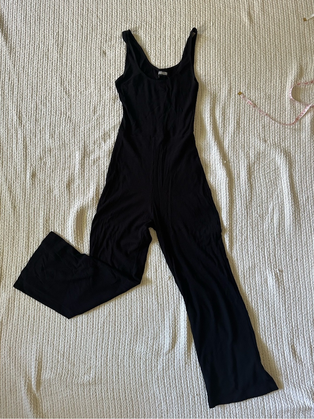 ReformationBlack Ribbed Tank Jumpsuit - Women